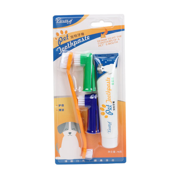 Complete Pet Dental Hygiene Kit with Toothpaste and Brushes for Dogs and Cats