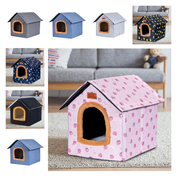 Cozy Half-Enclosed Pet Cat House for Winter, Teddy Dog Kennel, Wholesale Pet Supplies