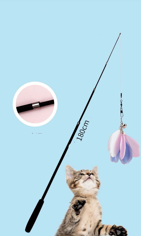 Ready Stock Wholesale & OEM 1.8M Extra Long Fishing Rod Retractable Cat Stick | Feisuo Pet