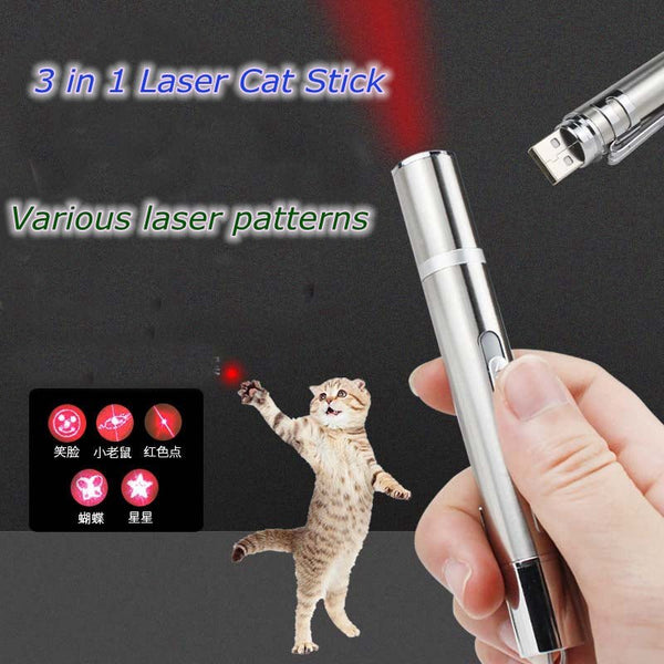 Ready Stock Wholesale & OEM 3 in 1 Laser Funny Cat Stick - Feisuo Pet