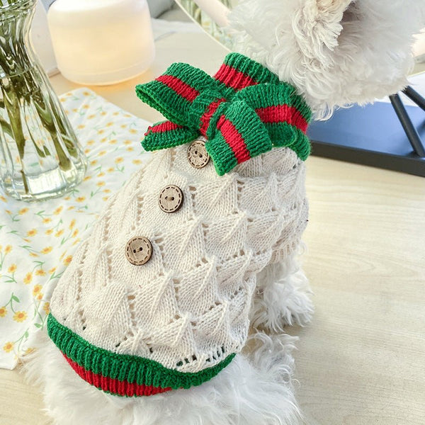 Ready Stock Wholesale & OEM Autumn & Winter Pet Bow Tie Knitted Sweater for Pet - Feisuo Pet