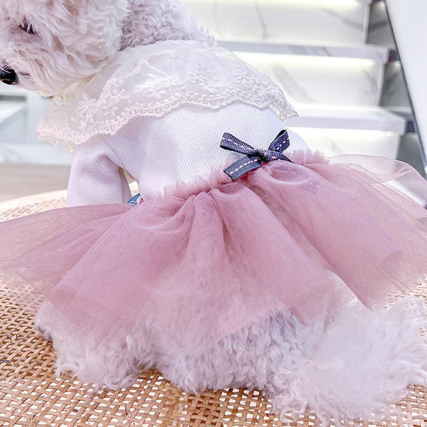 Ready Stock Wholesale & OEM Beautiful Pink Gauze Pet Dress - Feisuo Pet