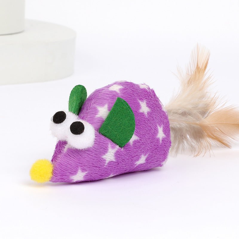 Ready Stock Wholesale & OEM Cute Mouse With Feather Plush Toy with Catnip - Feisuo Pet