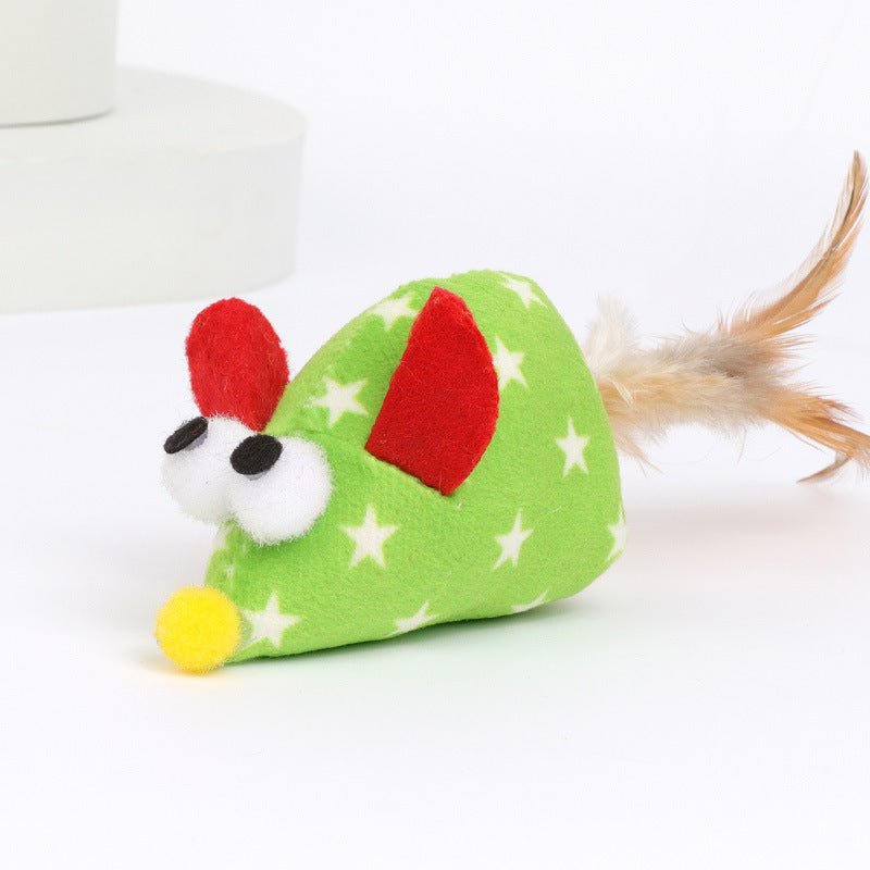 Ready Stock Wholesale & OEM Cute Mouse With Feather Plush Toy with Catnip - Feisuo Pet