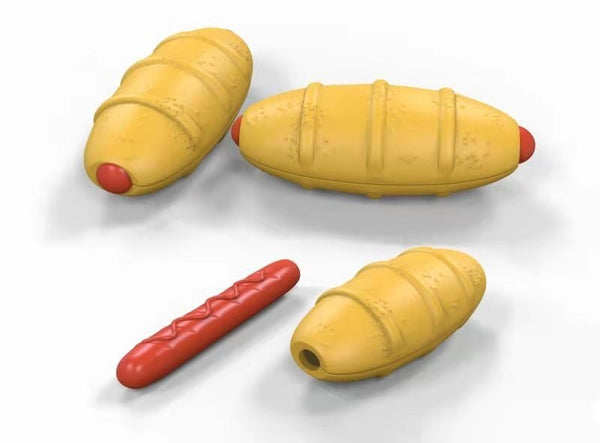 Amazon Hot Selling Factory Directly OEM ODM Natural Rubber Nylon Hot Dog Dog Chew Toy | Feisuo Pet