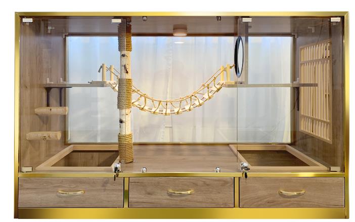 Large Space Luxury Cat House with Game Feeding Toilet Drawer type Cat Cage - Feisuo Pet