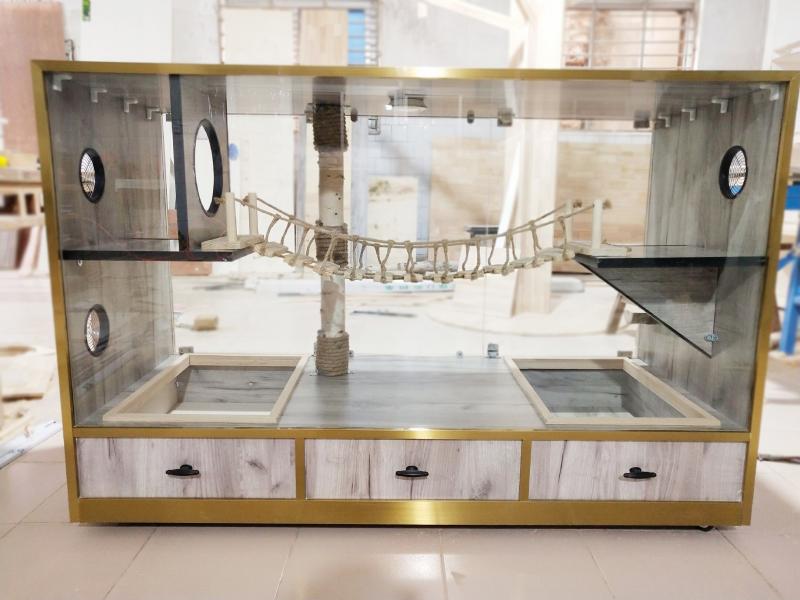 Large Space Luxury Cat House with Game Feeding Toilet Drawer type Cat Cage - Feisuo Pet
