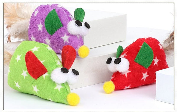 Ready Stock Wholesale & OEM Cute Mouse With Feather Plush Toy with Catnip - Feisuo Pet