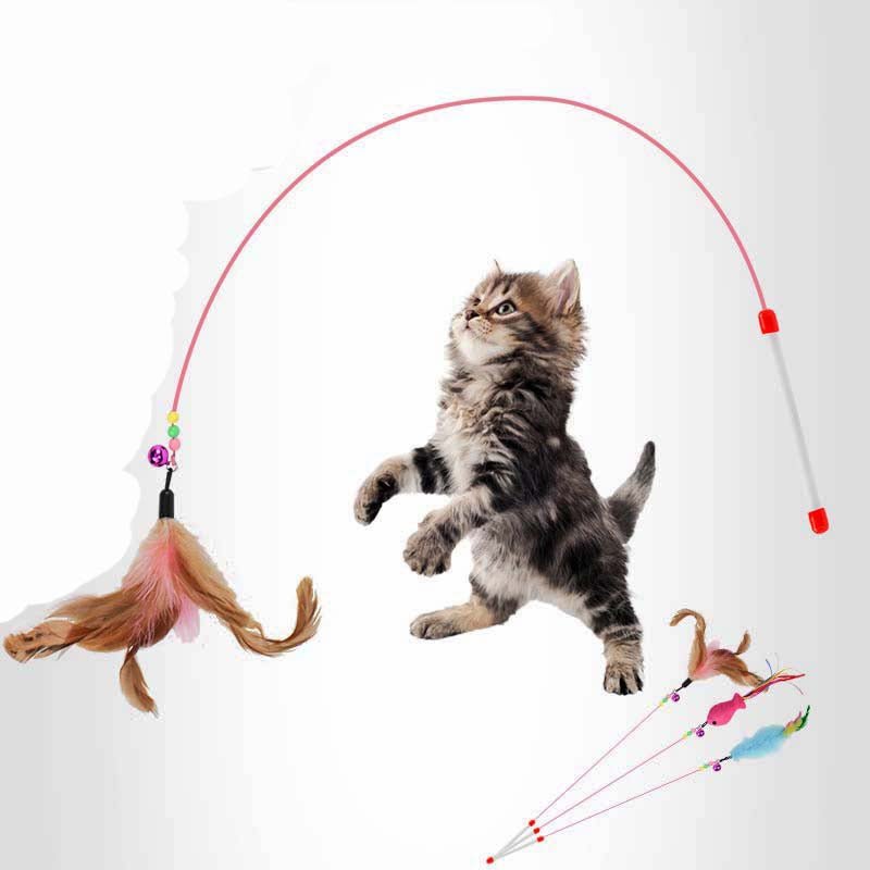 Ready Stock Wholesale & OEM High Toughness Two-color Feather Steel Wire Cat Stick - Feisuo Pet