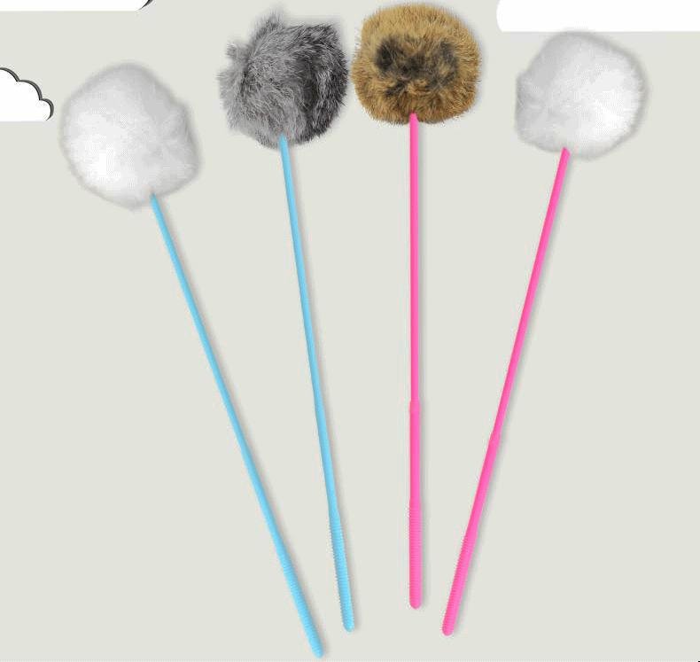 Ready Stock Wholesale & OEM Rabbit Fur Ball Cat Stick - Feisuo Pet