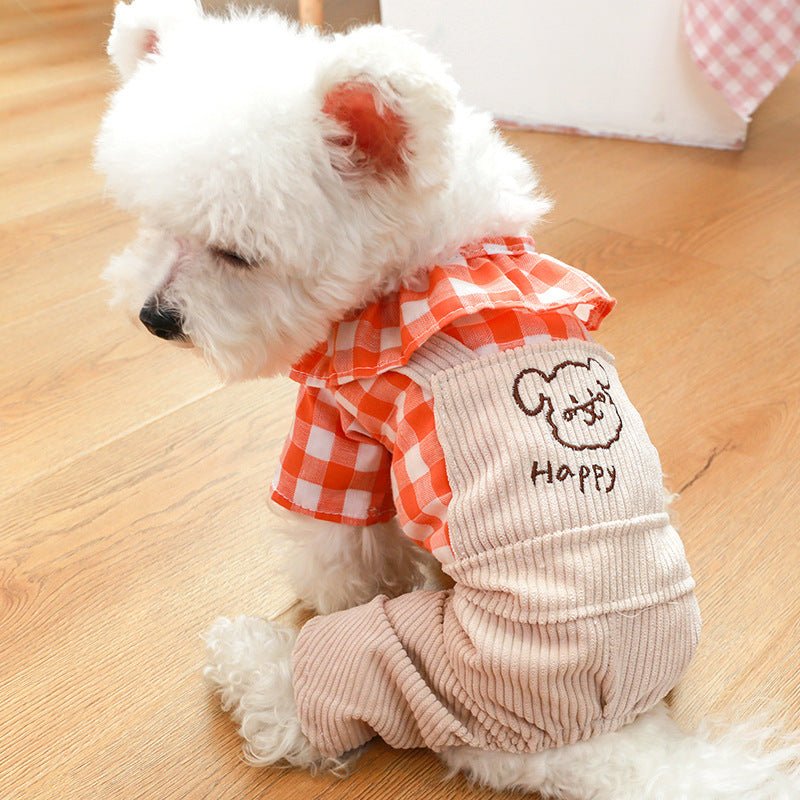 Ready Stock Wholesale & OEM Spring & Autumn Lotus Leaf Collar Pet Jumpsuits Dog Overall - Feisuo Pet